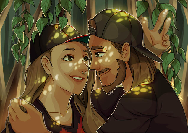 In the light of the woods